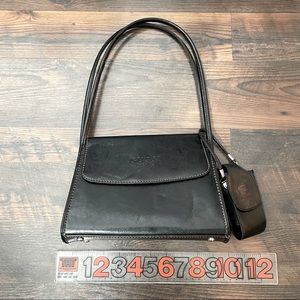Vintage Black Leather Purse Shoulder Bag